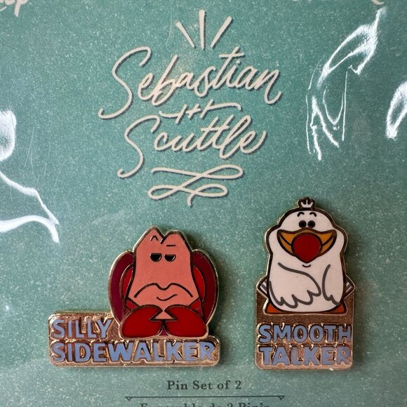 Disney‎ Pin Trading The Little Mermaid Sebastian & Scuttle Set Of 2 PP132561 NEW - Picture 6 of 7